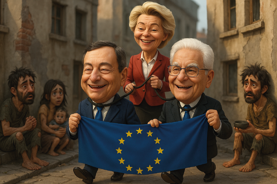Il defibrillatore dell’idiozia: Draghi e Mafiarella ci danno la scossa… su una sedia elettrica